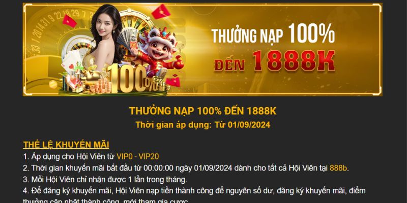 Nạp tiền 888B bằng thẻ cào được bù tiền ngay