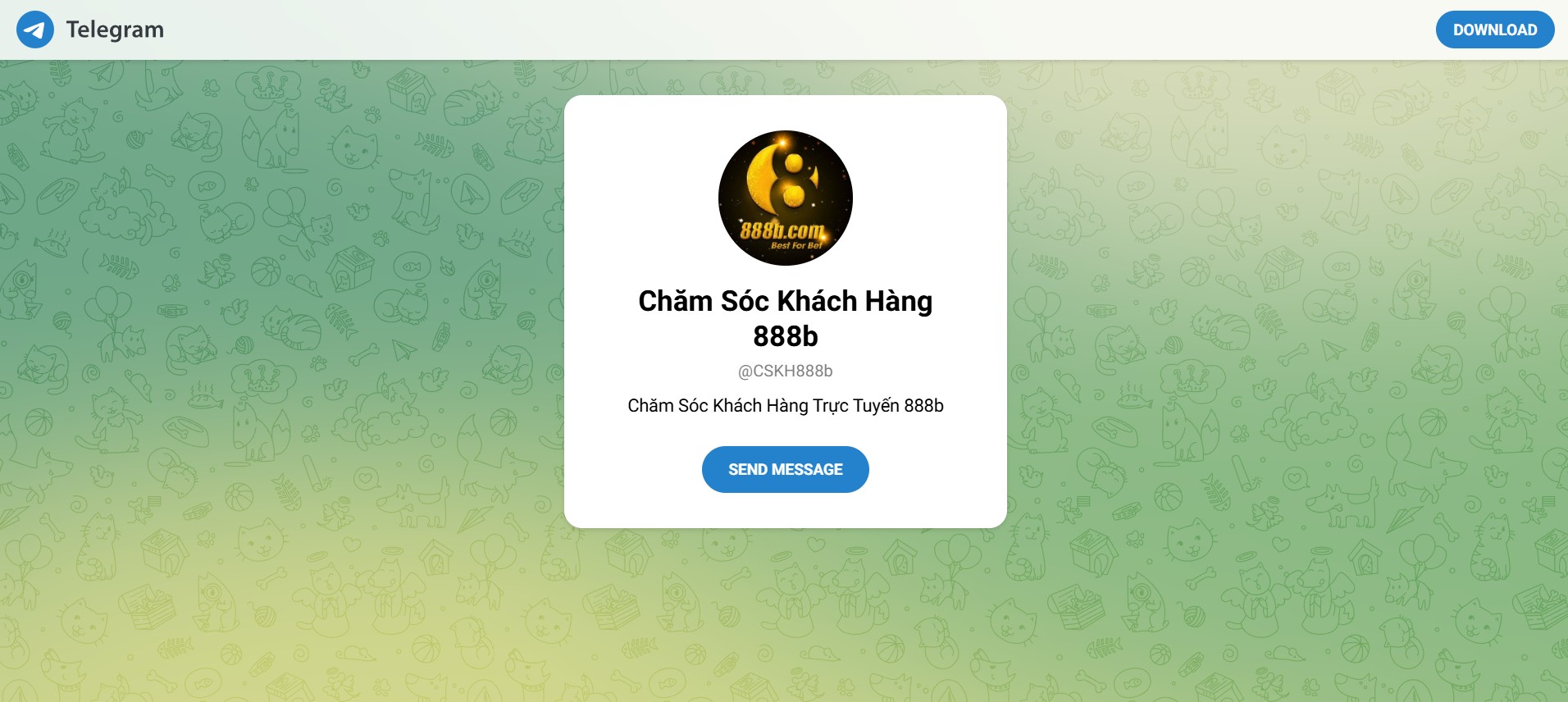 Liên hệ với nhà cái 888B thông qua kênh Telegram chính thức 